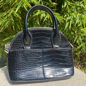 Zara Black Croc Bag
